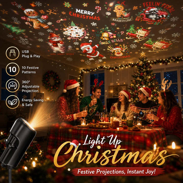 Plug-&-Play HD Christmas Projector